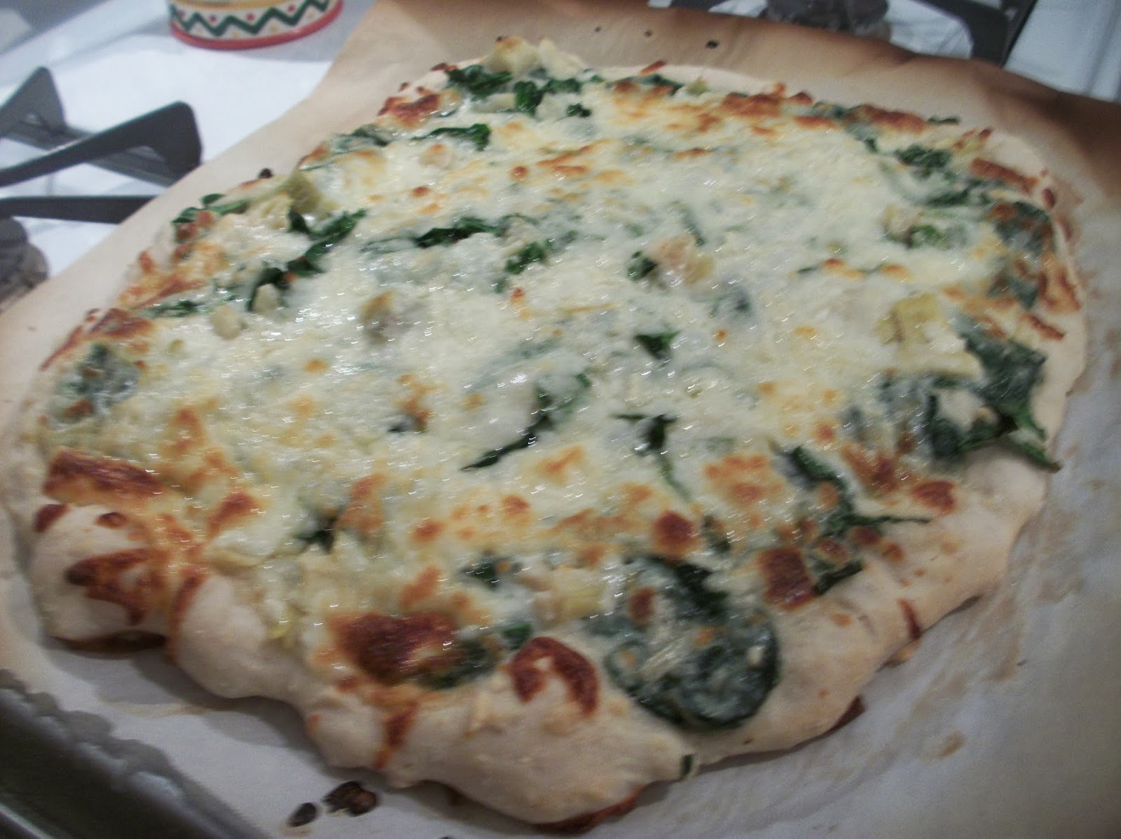 Cook with Sara Spinach Artichoke Pizza