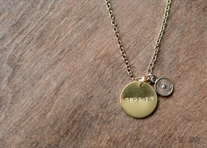 diy necklace, gold necklace, one little word necklace