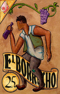 The Drunk loteria card has an image of an alcoholic in full rage and anger, drinking toward forgetfulness and violence.