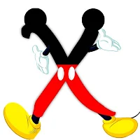 Original alfabeto inspirado en Mickey Mouse X.