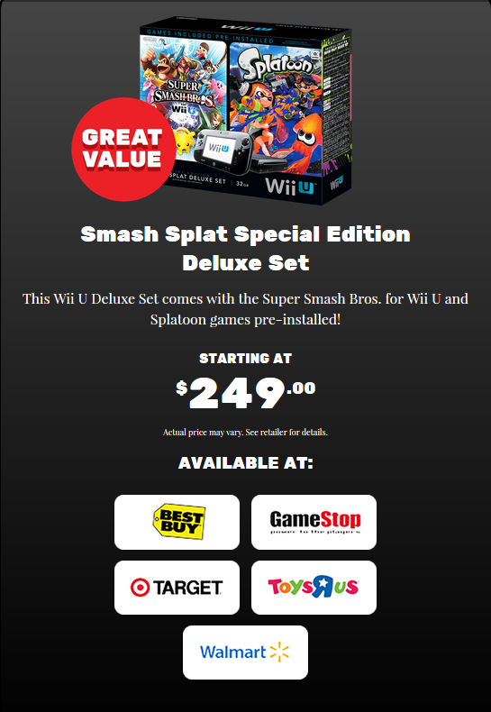  Wii U Super Smash Bros and Splatoon Bundle - Special