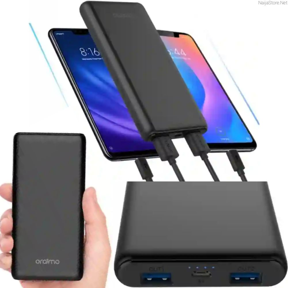 Oraimo Power Bank OPB-P110DN - 10000mAh High-Capacity Smart Mobile Battery Charger with Dual USB Ports