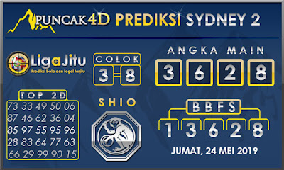 PREDIKSI TOGEL SYDNEY2 PUNCAK4D 24 MEI 2019