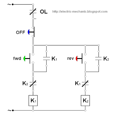 ilmu listrik: Wiring Diagram Motor Bolak Balik (Forward Reverse Three