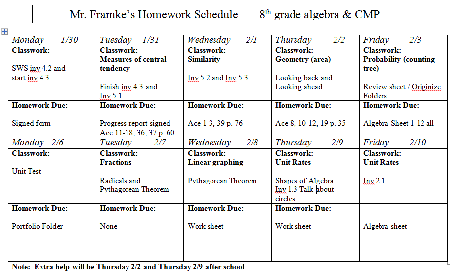 Homework help for 8th grade math