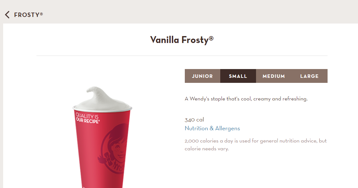 Fitness Dad Calories in a Wendy's Frosty