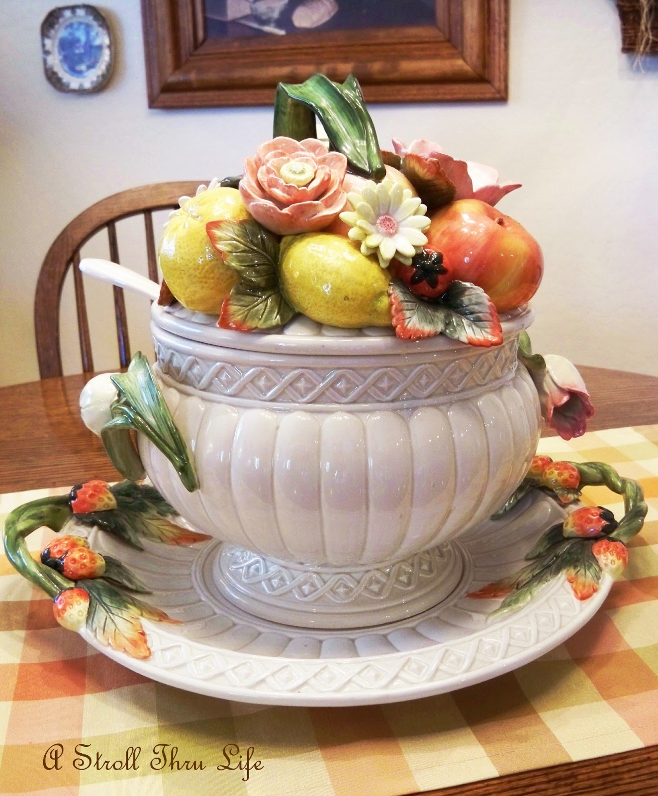 Fitz and Floyd Soup Tureen A Stroll Thru Life