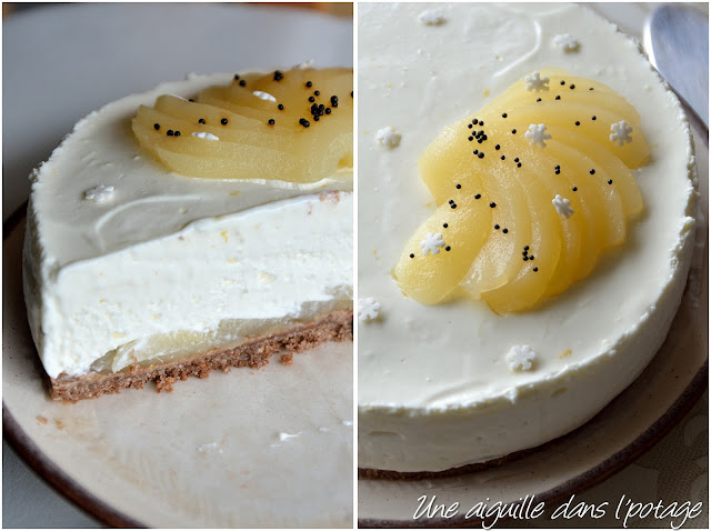 Cheese-cake à la crème vanille-citron et poires sans cuisson