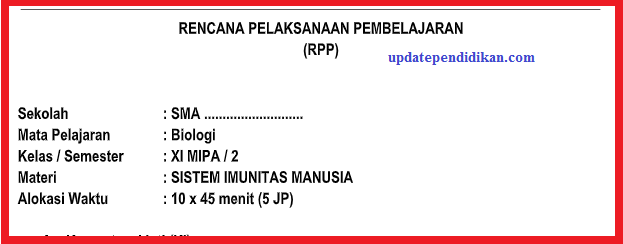 Rpp Kelas Xi Biologi Tahun 2019 Semester 2 K13 Update Data Pendidikan Update