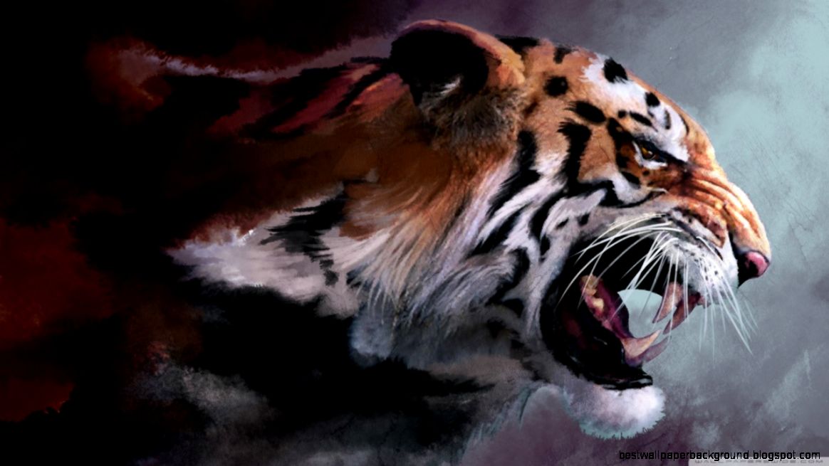 Angry Tiger Painting HD desktop wallpaper  High Definition