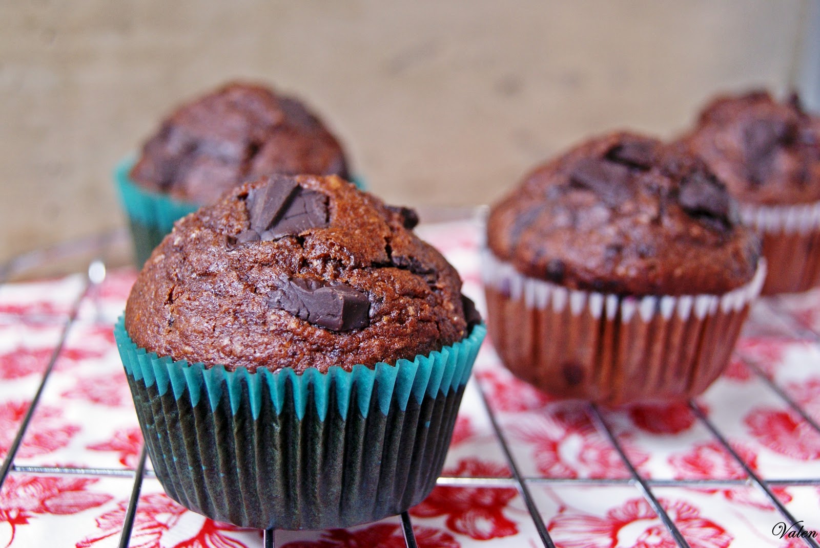 Valentina en la cocina Muffins integrales de chocolate, sin azúcar