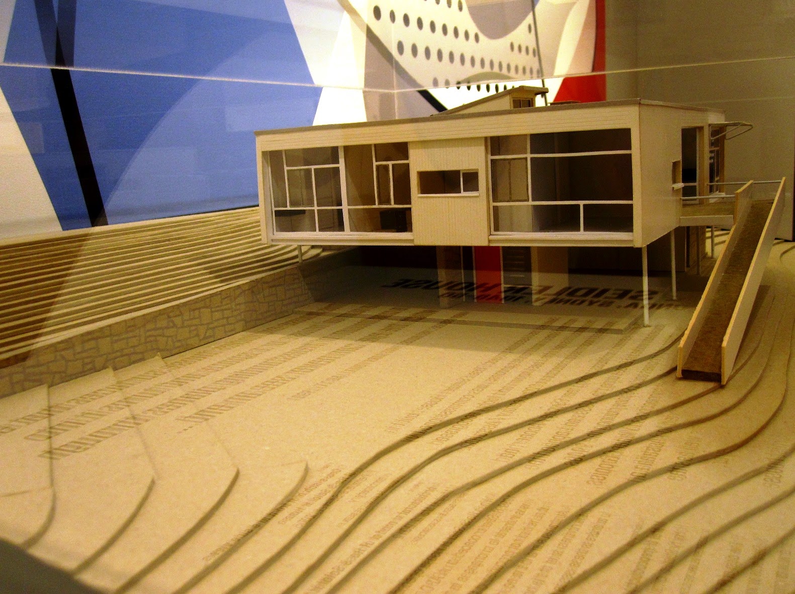 Front view of an architect's model of Rose Seidler House.