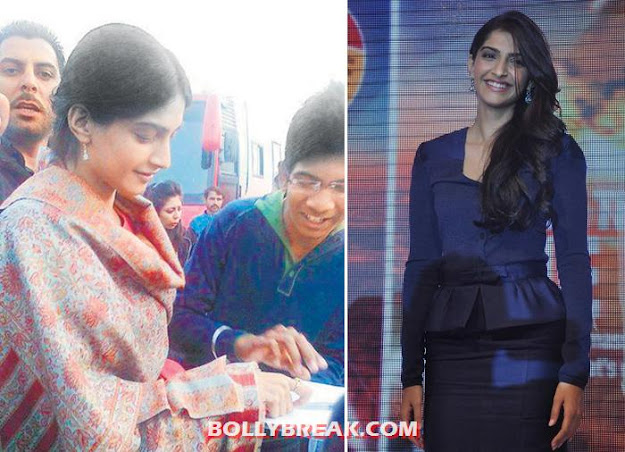 sonam kapoor with and without make up  - (3) - Bollywood Starlets with and without make up 