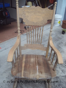 Eclectic Red Barn: Rescued rocking chair after being glued 