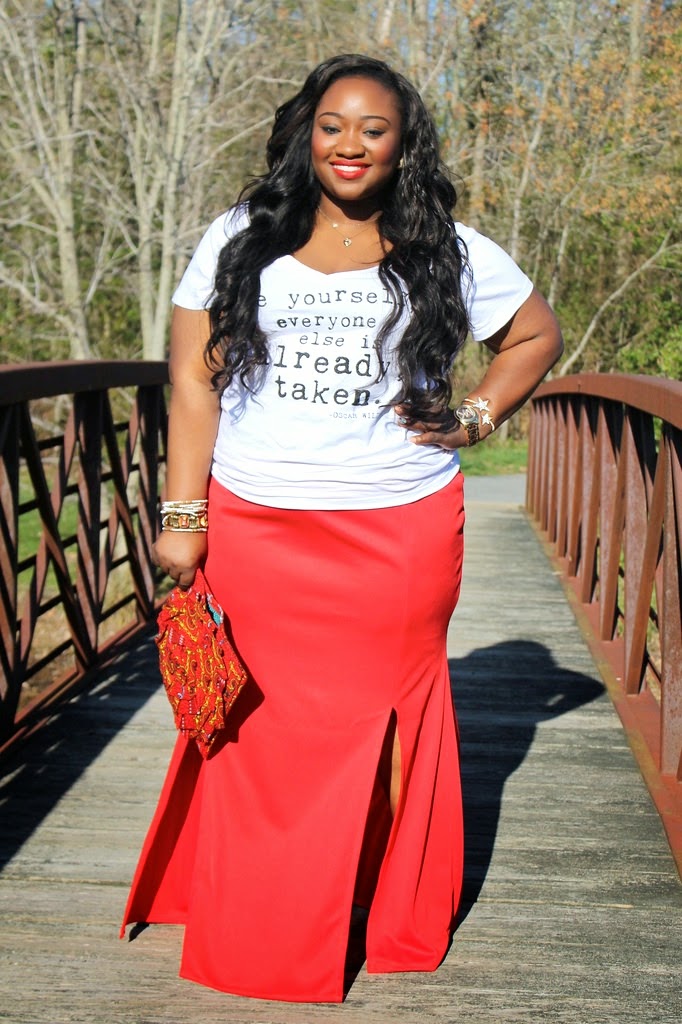 Be Yourself: Basic tee & Double Split Maxi | Road to Fashionable