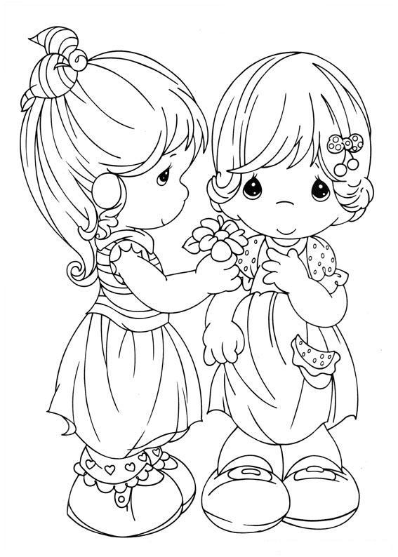 Girls Precious Moments Coloring Child Coloring