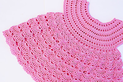 3 - Crochet IMAGEN Vestido rosa de abanicos a ganchillo Majovel Crochet