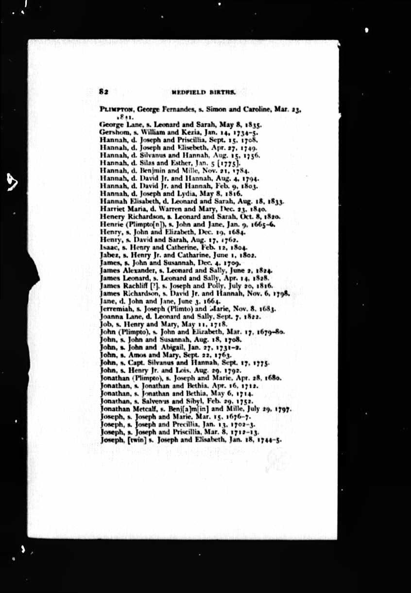 GeneaMusings 1708 Birth Record of John Plimpton (17081756) of