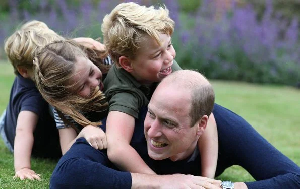 Princess Charlotte wore John Lewis Partners embroidered dungaree shorts and Hampton Canvas shoes, Prince Louis wore Gap polo shirt