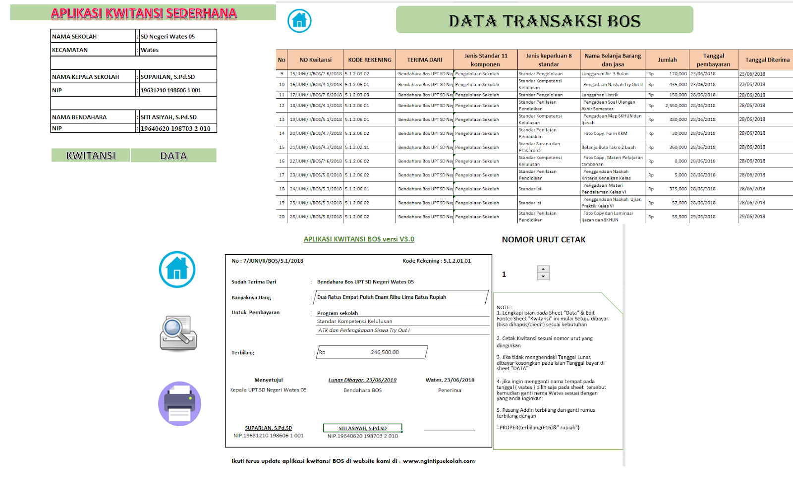 Download Aplikasi Kwitansi Laporan Lpj Bos Tahun 2018