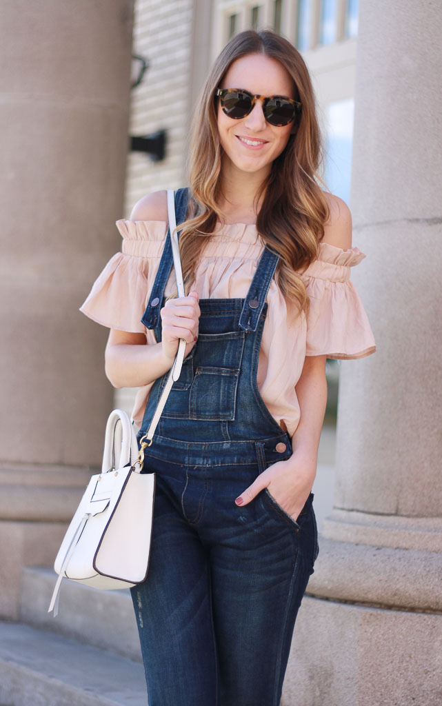 How to Wear Overalls: Overalls and an Off the Shoulder Top - Twenties ...