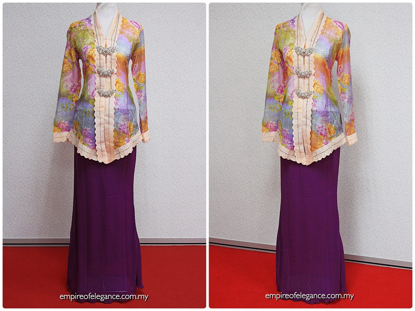 kebaya pengantin motif flora