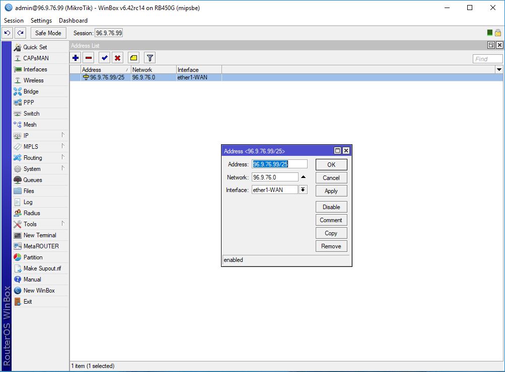 ITMikrotik Static IP Configuration