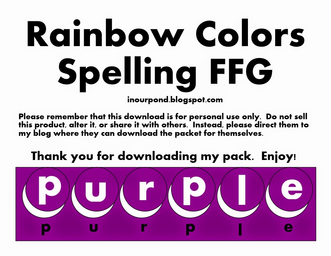 Rainbow Colors Spelling