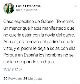 Caso específico de Gabriel. Tenemos un menor que había manifestado que no quería estar con la novia del padre. / Lucía Etxebarría