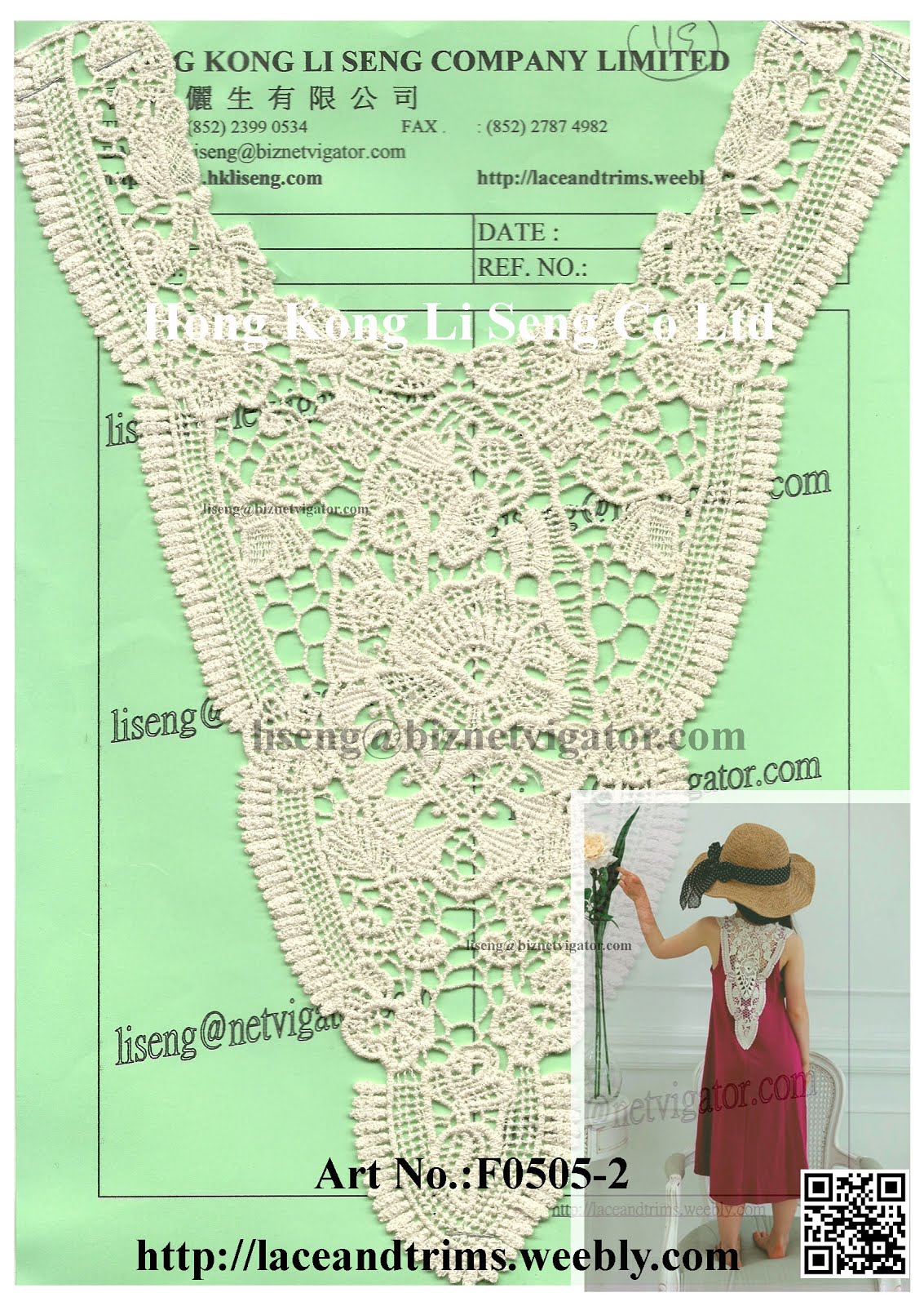 Very Nice and Cute V-Shaped Lace Applique Art No.:F0505-2