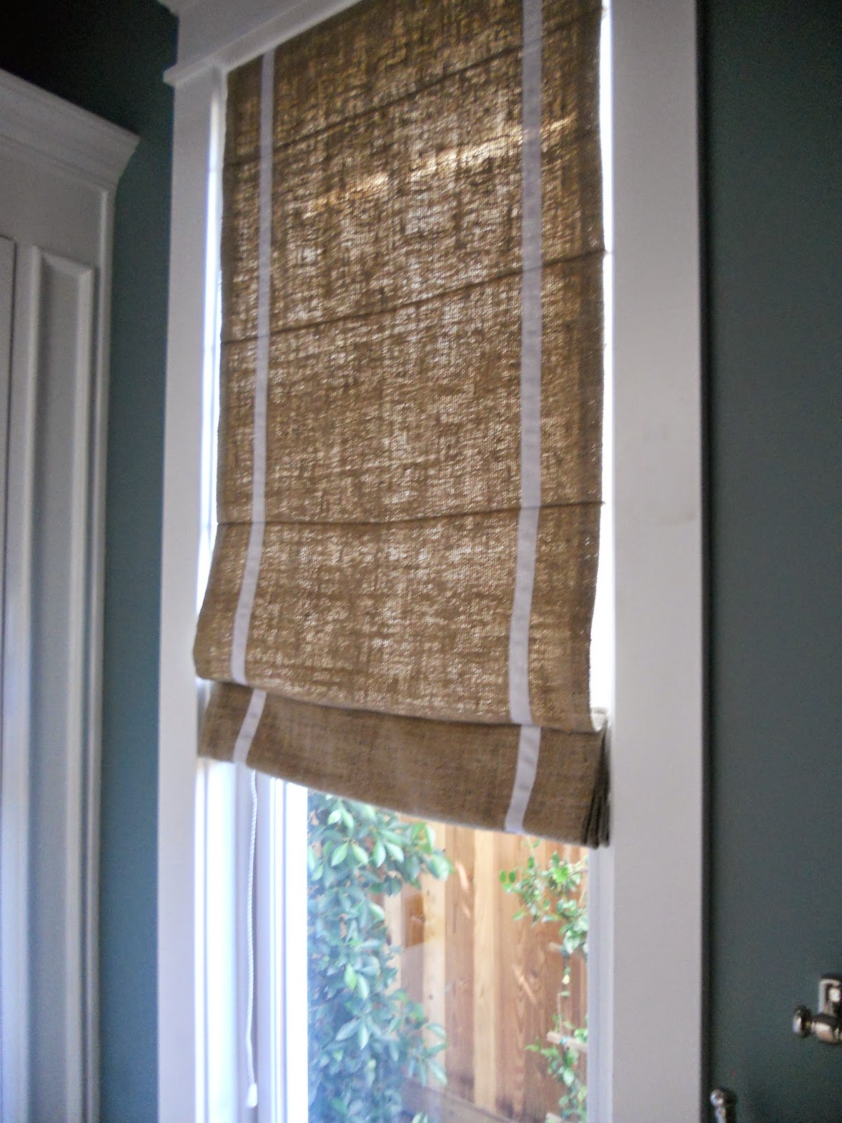 A Little of This That and the Other SILK BURLAP ROMAN SHADE