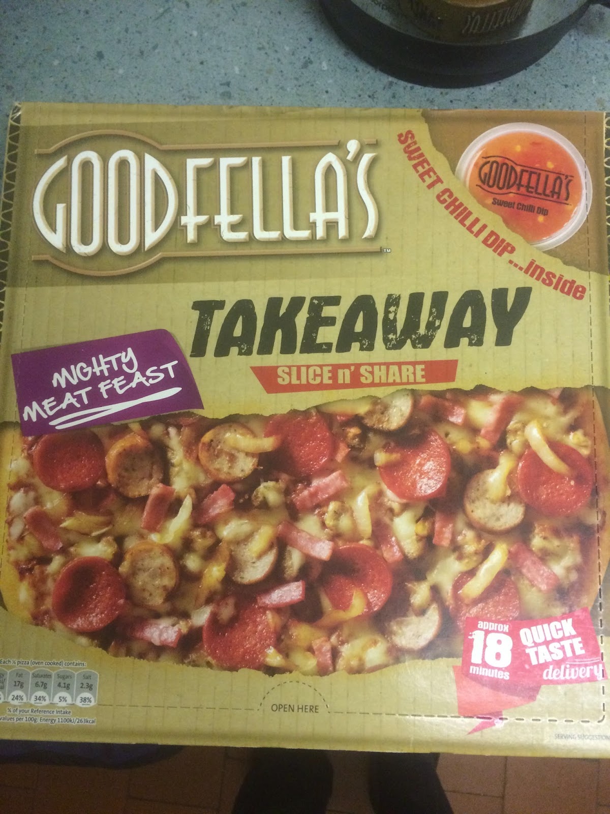 FOODSTUFF FINDS Goodfella's Takeaway Slice n' share Mighty Meat Feast