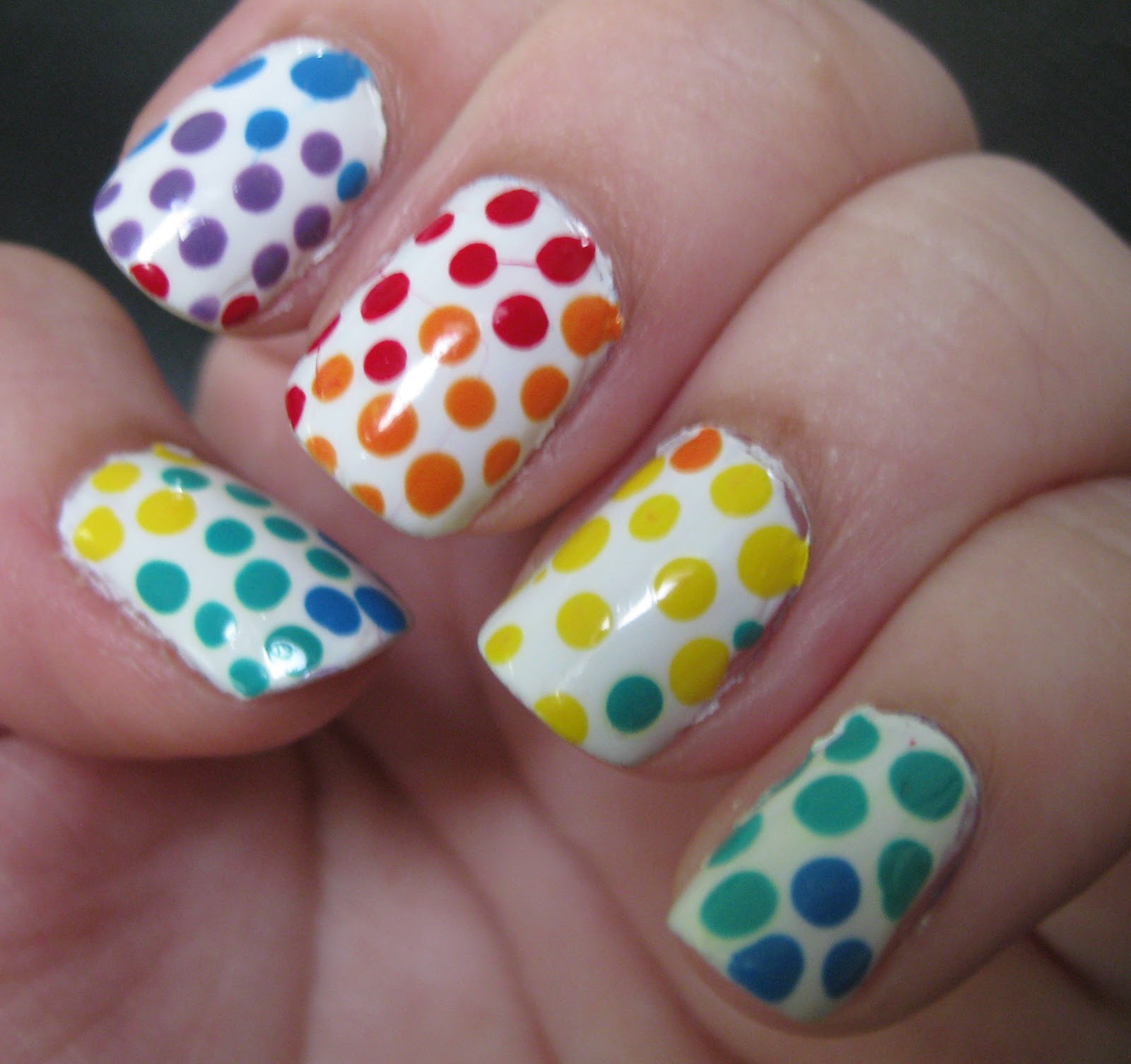 Unprofessional Nails: Rainbow polka dots