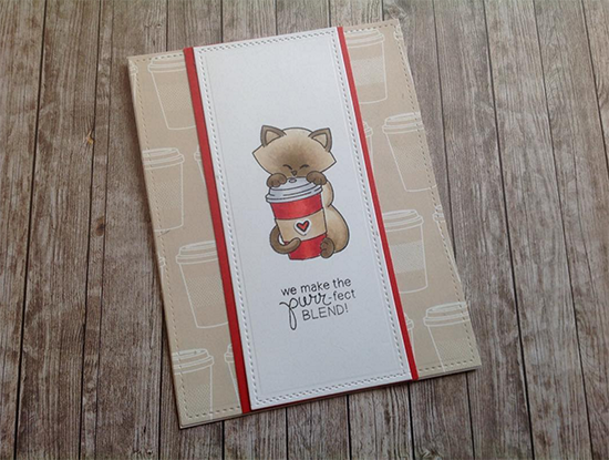 Kitty Coffee Card by Janith Finley | Newton Loves Coffee Stamp set by Newton's Nook Designs #newtonsnook