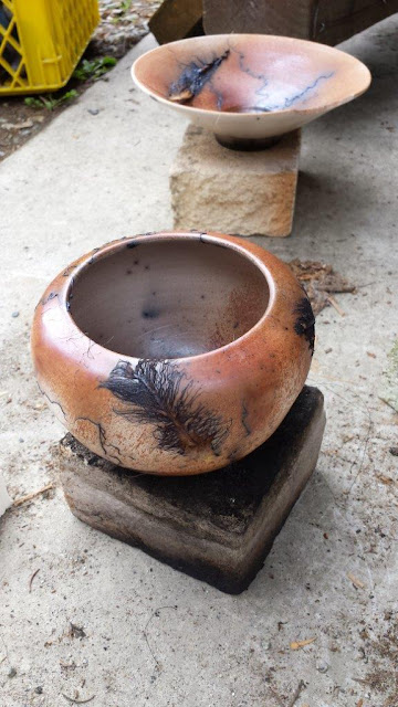 Horsehair raku pottery.