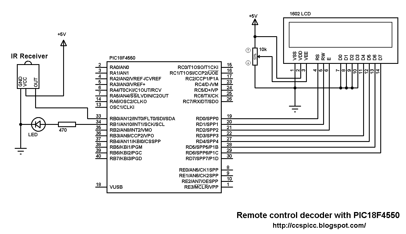 RC-5 remote control decoder with PIC18F4550 and CCS C