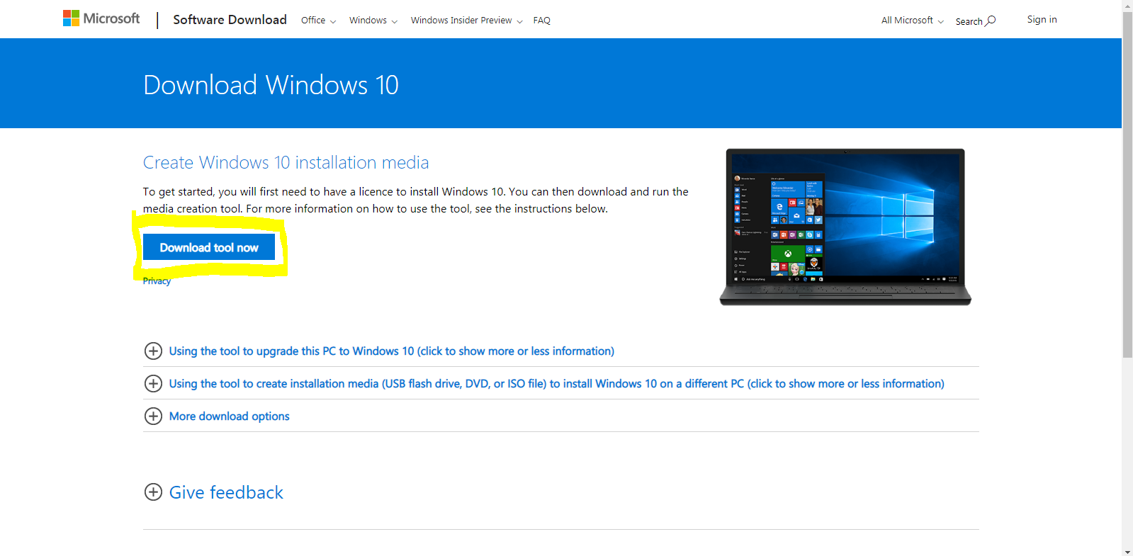 How to Download a Windows from the official website of Microsoft
