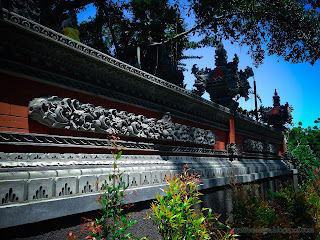 Balinese Temple Wall Building And Natural Environment Tangguwisia Village North Bali Indonesia
