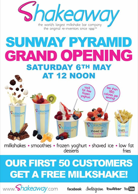 Shakeaway Malaysia Free Milkshake Giveaway Sunway Pyramid Grand Opening Promo