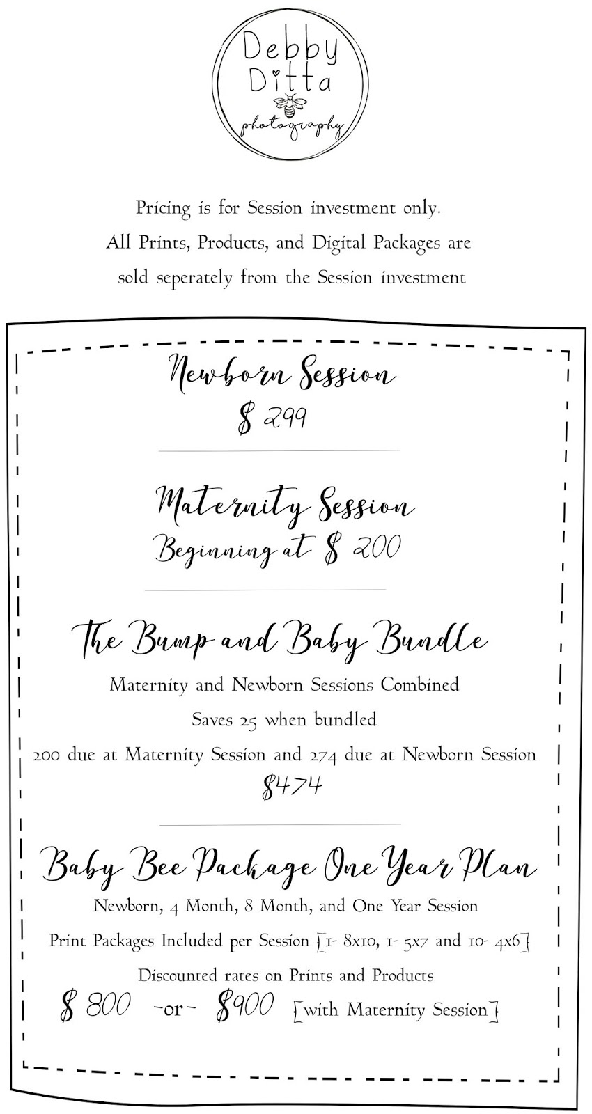 maternity and newborn photography packages near me