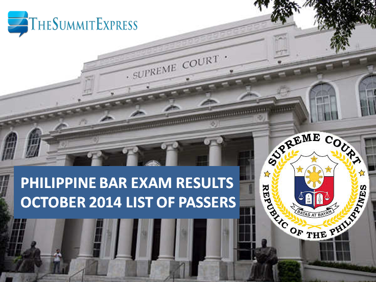 October 2014 Bar Exam Results release on March 26, 2015