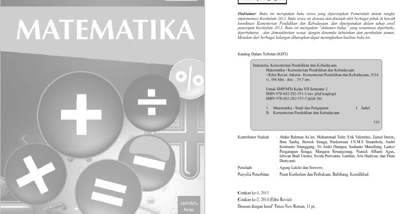 Download PDF Matematika Kelas VII SMP Semester 2