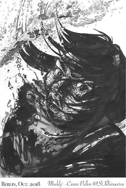 Inktober 2018, Day 23 "Muddy" by Ciana Pullen / St. Rhinocéros Inktober 2018, Day 23 "Muddy" by Ciana Pullen / St. Rhinocéros
