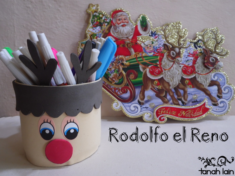 Manualidades navideñas: Rodolfo el Reno con una lata. 