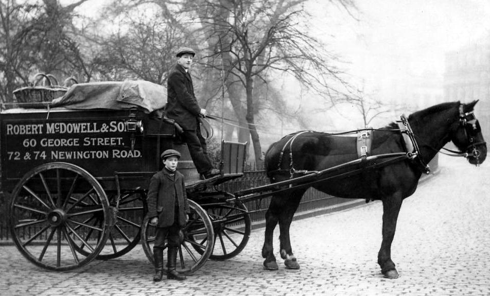 Tour Scotland Old Photograph Horse And Cart Edinburgh Scotland