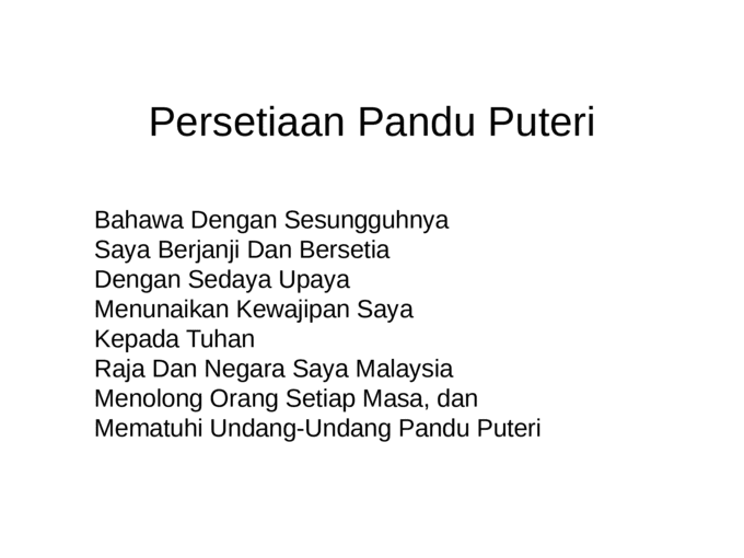 Persetiaan pandu puteri