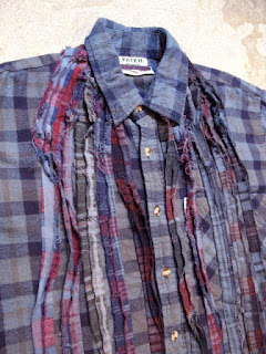 REBUILD BY NEEDLES "Ribbon Flannel Shirt - Indigo Dye & Black Dye" Fall/Winter 2015 SUNRISE MARKET