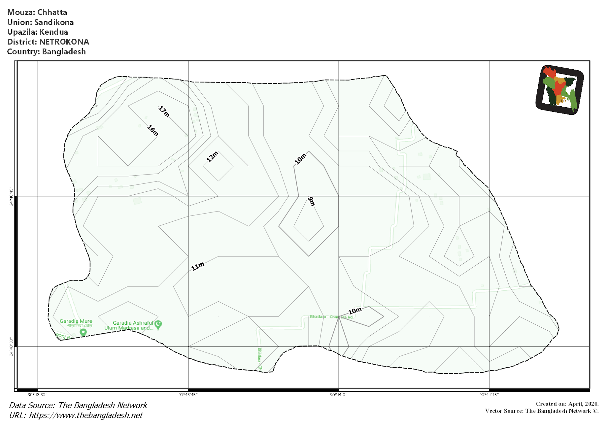 Map of Chhatta Mouza of Kendua Upazila, NETROKONA Map of Chhatta Mouza of Kendua Upazila, NETROKONA, Bangladesh.