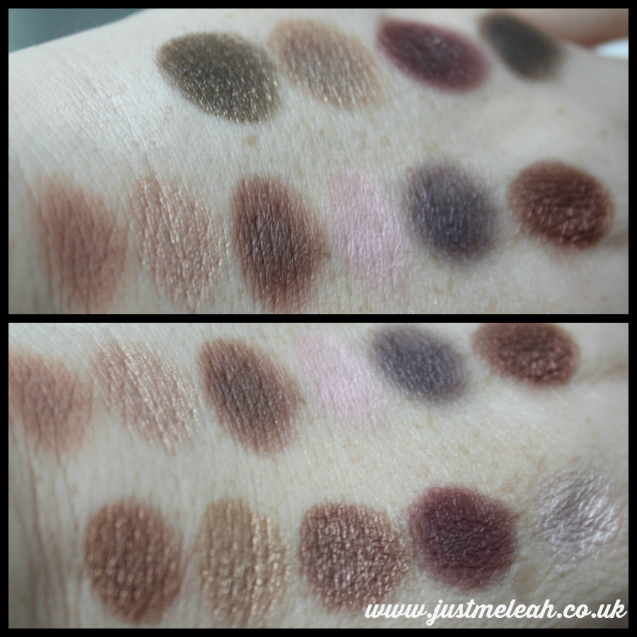 I Heart Makeup I Heart Chocolate palette swatches, by Makeup Revolution. 
