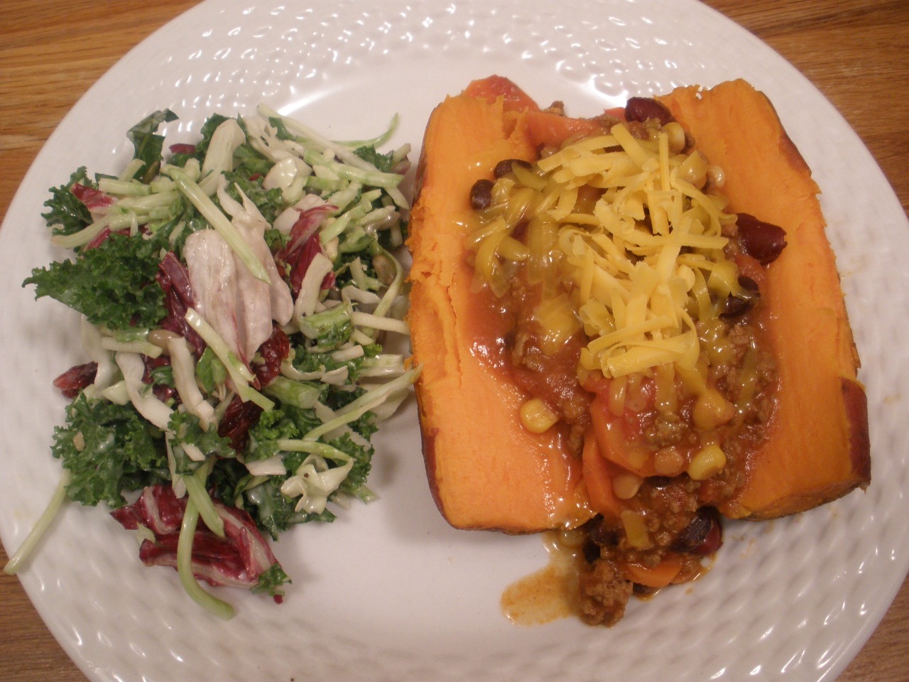 the half cut cook Food Photo of the Day Jacket Sweet Potato with Chilli